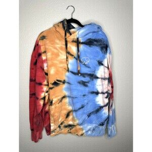 Ivory Ella Hoodie Womens XL Elephant Logo Pullover SweatshirtTie Dye Multicolor